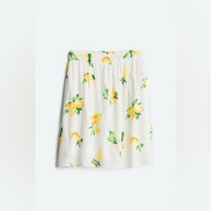 Skies Are Blue Lemon Print Skirt